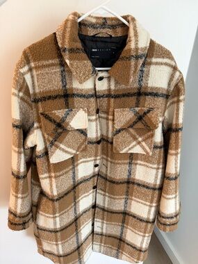 ASOS DESIGN Brown & Cream Plaid Shacket